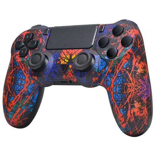 SPBPQY Wireless Game Controller for P4, P4 Remote Control Game Controller, Compatible with P4 Console Windows 10/8/7/XP, PC Laptop-Red spider web