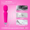 Centerel Massager Wand Vibrator with 20 Modes 8 Vibration,Rechargeable Vibrator Wand Waterproof Body Massager-Rose Red