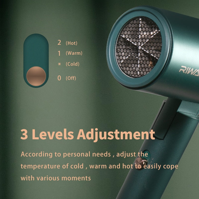 1600W Professional Electric Hair Dryer Strong Wind Salon Portable Dryer Hot & Cold Air Wind Anion Hammer Blower Dry Foldable
