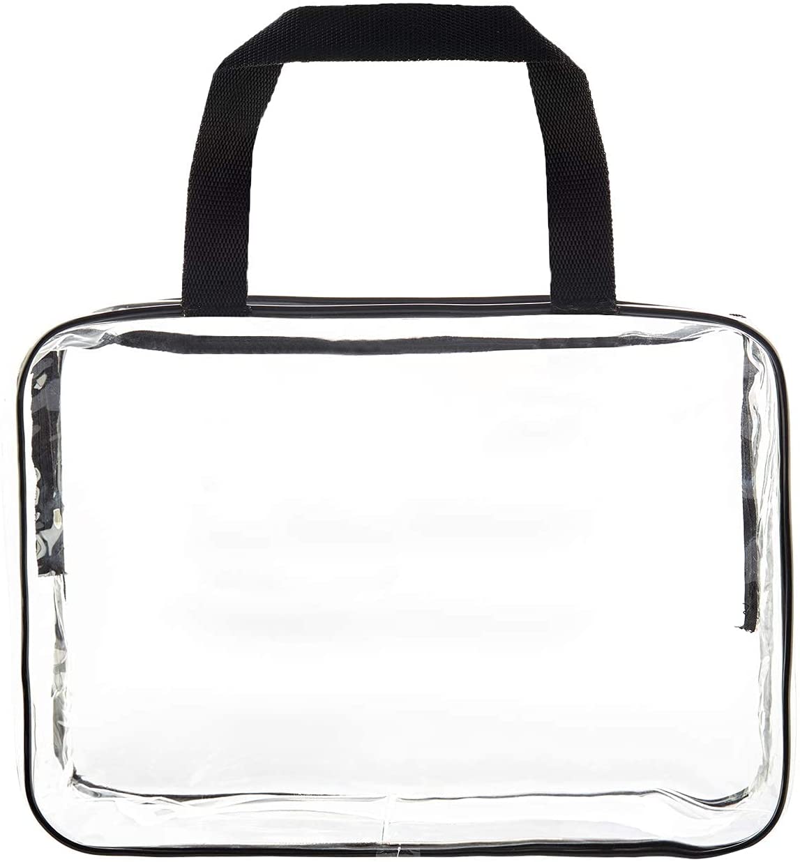 2 Pieces Large Clear Makeup Cosmetic Toiletry Organizer Bag, Clear Plastic Tote Bags, Waterproof Transparent Small Clear Handbag Purse