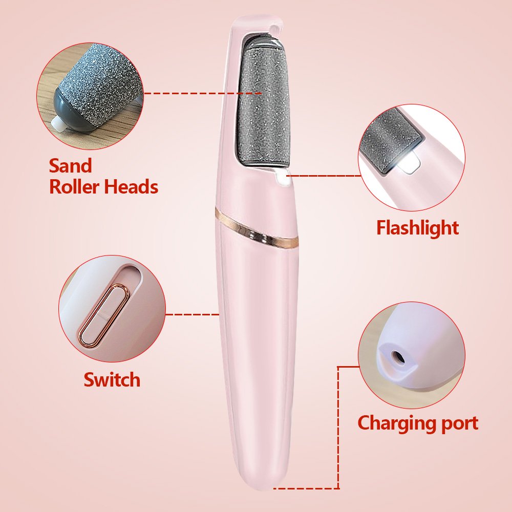 Byfumay Pedicure Tools File and Foot Callus Remover Pedicure Kit Pedi Spin Tool, Pink