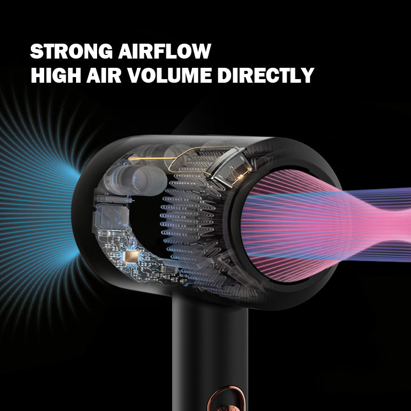 2000W Ionic Hair Dryer, Professional Negative Ion Hair Blow Dryer with Diffuser &2 Nozzles for Curly Hair, Powerful AC Motor, 3 Heating/2 Speed/Cold Settings for Women Men Kids Salon