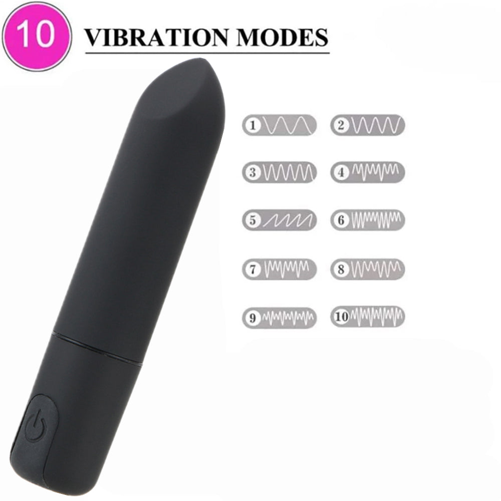 CENTEREL10 Vibration Modes Mini Massager with Angled Tip for Precise Stimulation Body Toy Waterproof Rechargeable Lipstick Vibrator for Women