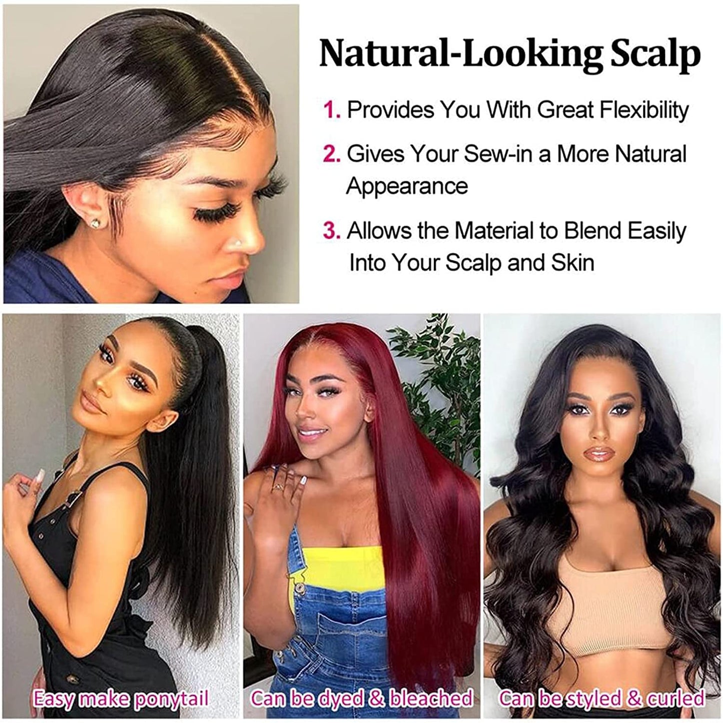 Straight Rose Net Wigs Human Hair - 26 Inch Natural Straight Brazilian Wig for Black Women 150% Density Glueless Synthetic Hair Black Wig for Daily, Party