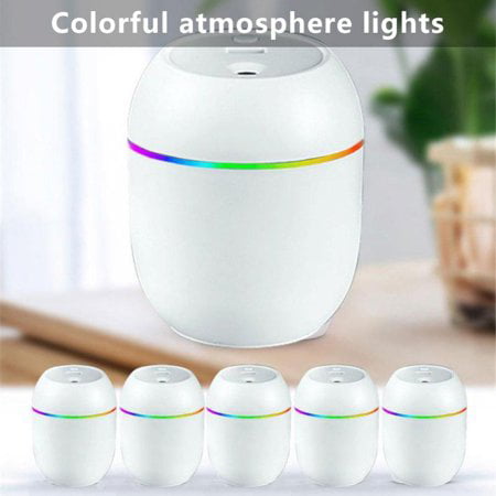 Mini Humidifier, Portable Small Cool Mist Humidifier, USB Personal Desktop Vaporizer, Night Light Function, Super Quiet for Car, Office, Home, Bedroom, Baby Room, Travel