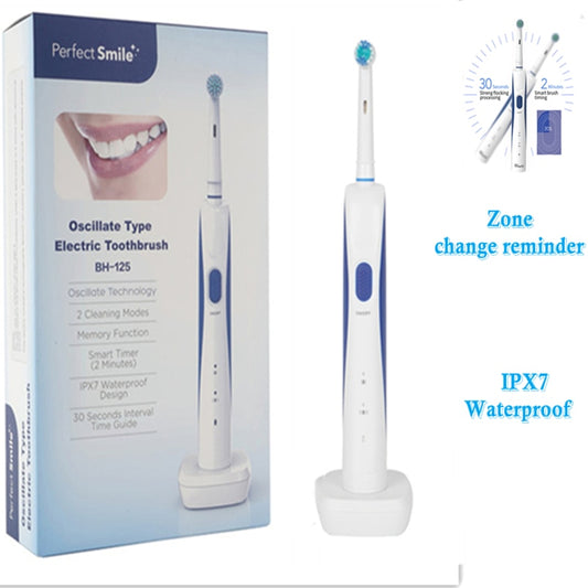 Rotary Electric Toothbrush Automatic Toothbrush Ipx7 Waterproof Wireless Charging Whitening Teeth for Adults Travel Necessities