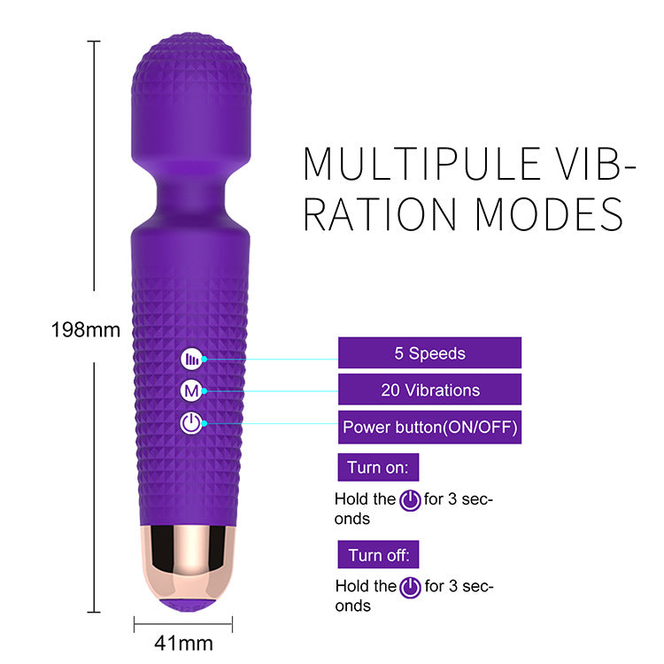 CENTEREL 20 Kinds of Frequency 5 Speed Vibrator Wireless Waterproof Massager for Women and Couples-Black