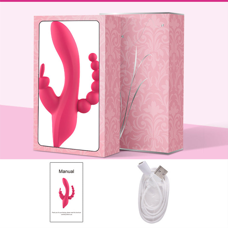 CENTEREL 3 In 1 Rabbit Vibrator Dildo Rechargeable Vibrator Clitoris Stimulator Silicone Sex Toys with 7 Powerful Vibration Modes G Spot Massager Adult Toys for Women