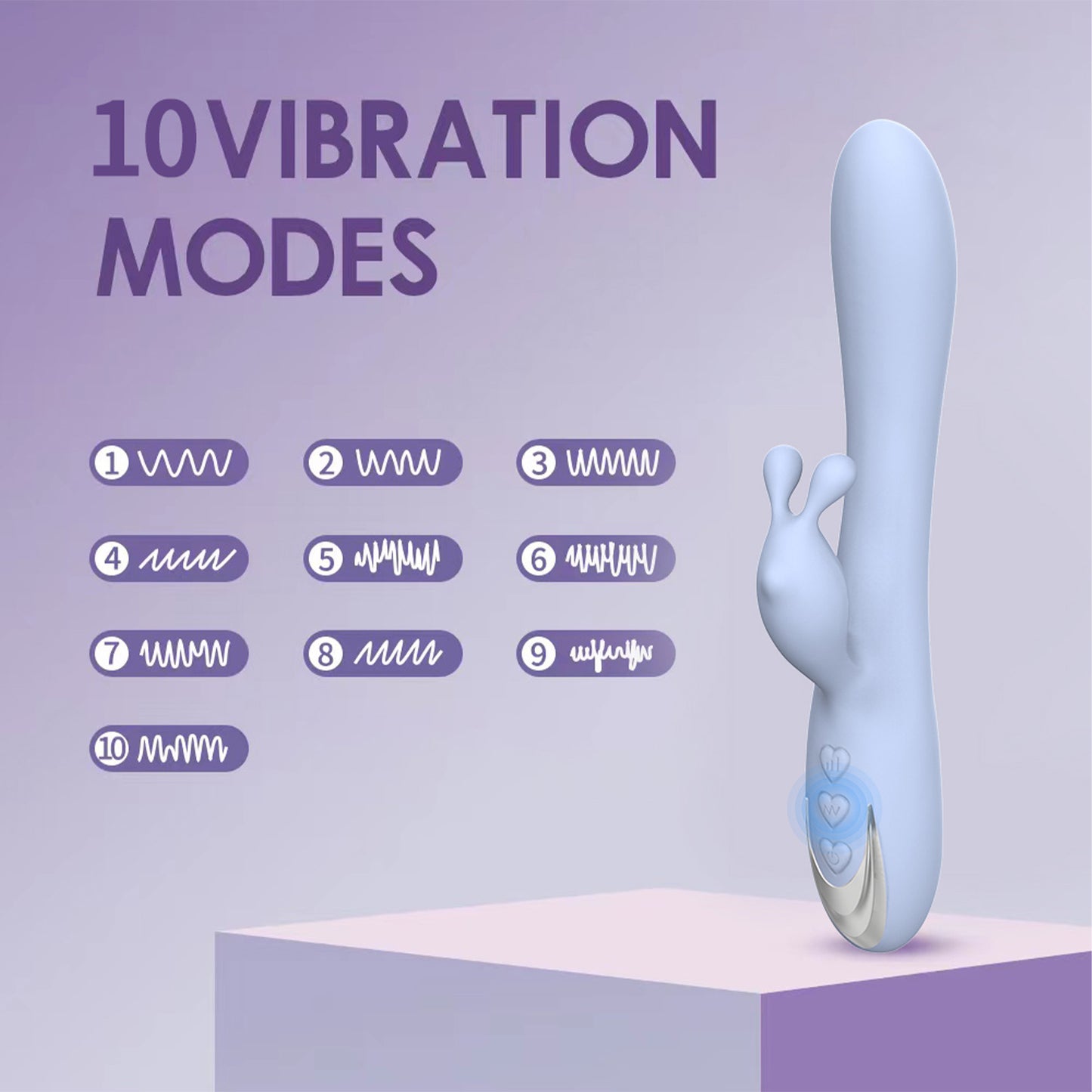 Centerel Rabbit Vibrator Sex Toys with 10 Powerful Vibrations Dual Motors,G Spot Stimulator Vibrator Adult Toys for Women-Light Blue