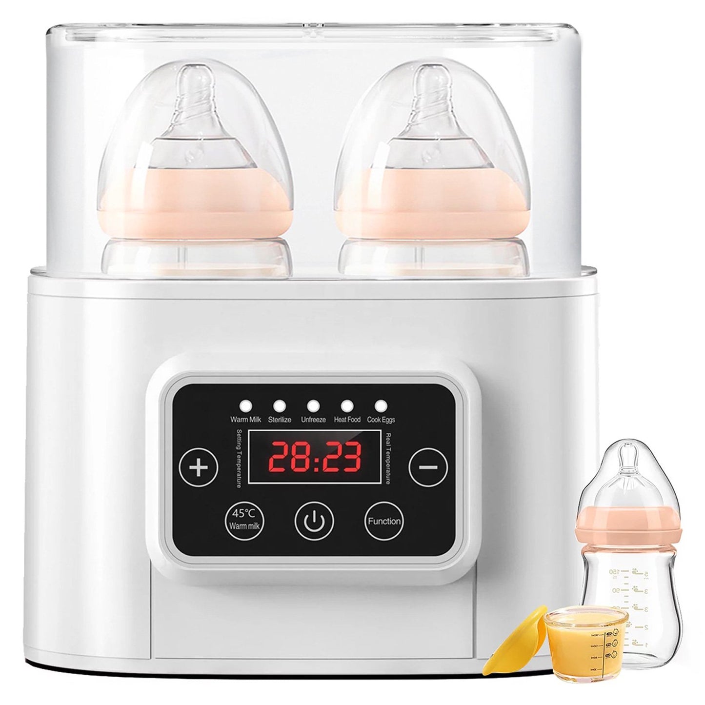 Laverner Baby Bottle Warmer, Bottle Sterilizer, 7-in-1 Fast Bottle Warmer Food Heater&Defrost, Baby Breast Milk Formula Warmer with LCD Display