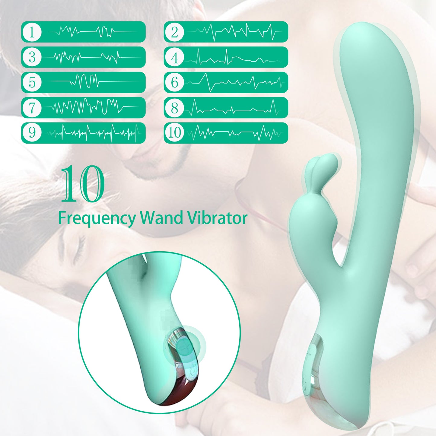 Sex Toys Rabbit Vibrator,Centerel G Spot Stimulation Vibrator with 10 Powerful Vibrations Dual Motor Adult Sex Toys for Women-Cyan