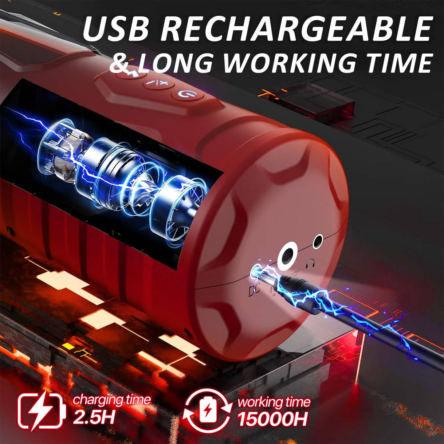 Centerel Automatic Male Masturbator with 7 Thrusting & 7 Rotating Modes Sex Toys for Men, Red