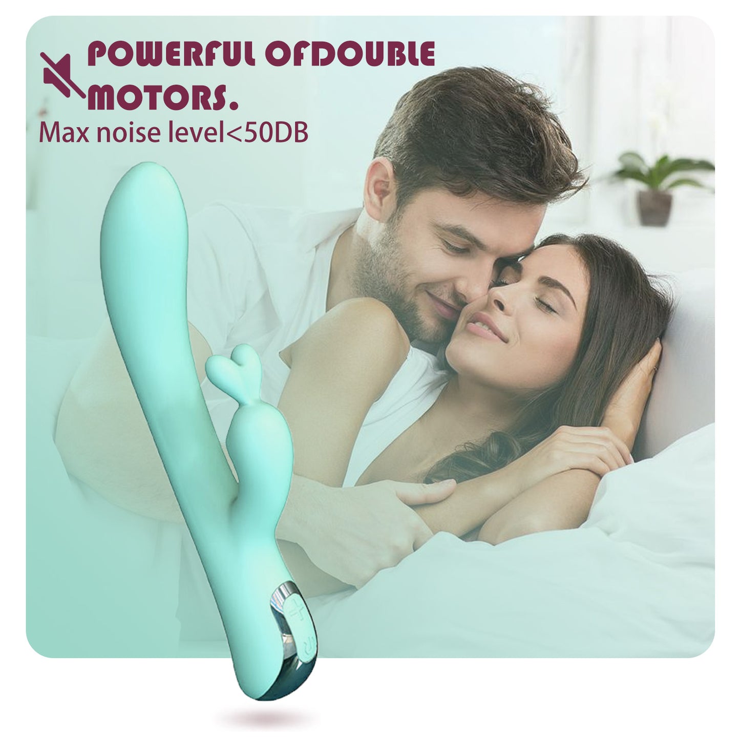 Sex Toys Rabbit Vibrator,Centerel G Spot Stimulation Vibrator with 10 Powerful Vibrations Dual Motor Adult Sex Toys for Women-Cyan