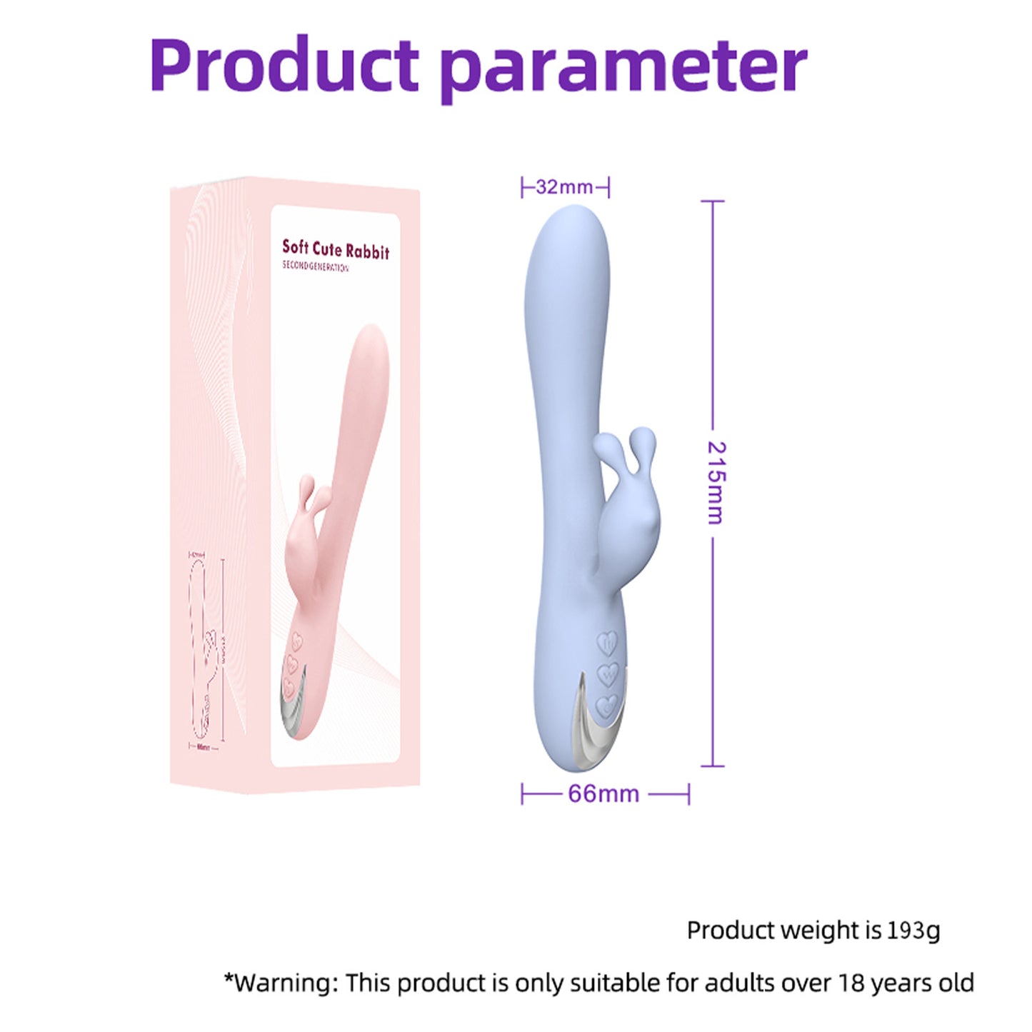 Centerel Rabbit Vibrator Sex Toys with 10 Powerful Vibrations Dual Motors,G Spot Stimulator Vibrator Adult Toys for Women-Light Blue