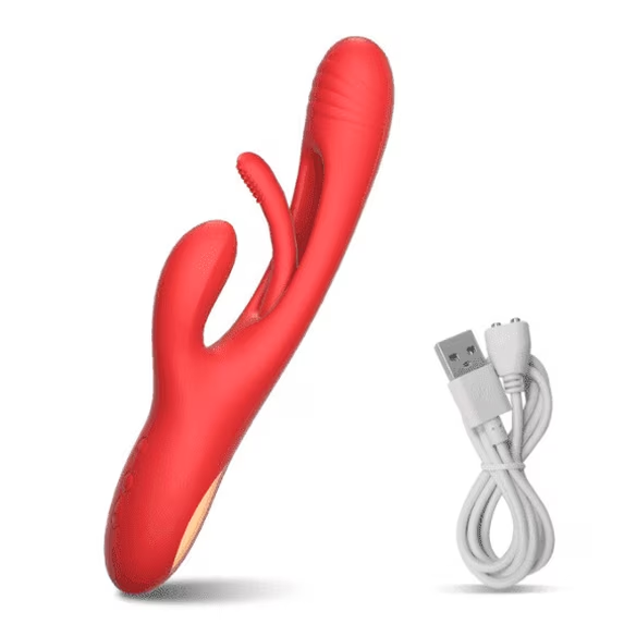 Thrusting Rabbit Vibrator Sex Toys for Women, centerel 3 in 1 G Spot Vibrators with 7 Modes & 7 Vibrating, Red