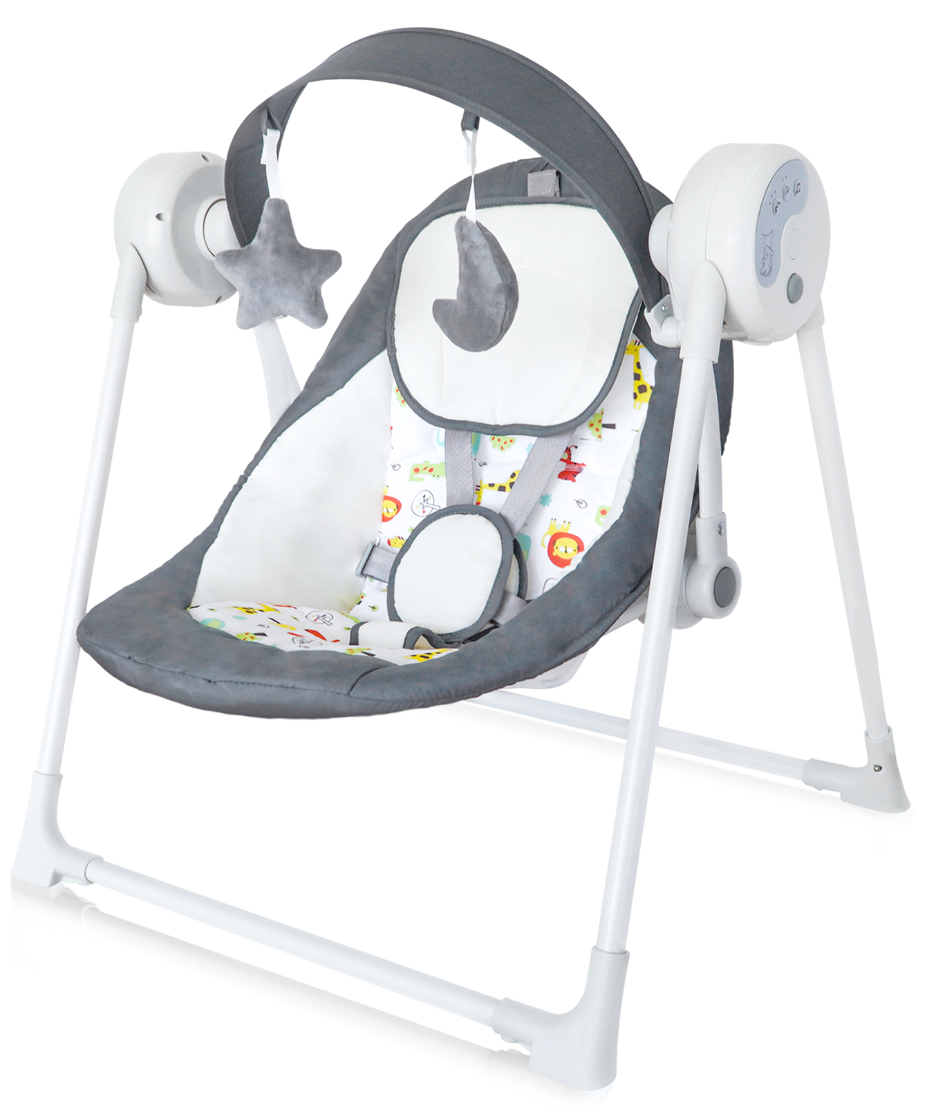 Baby Swing for Infants, 5 Speed Electric Baby Swing, Baby Rocker Adjustable Seat for Newborn & up, Gray