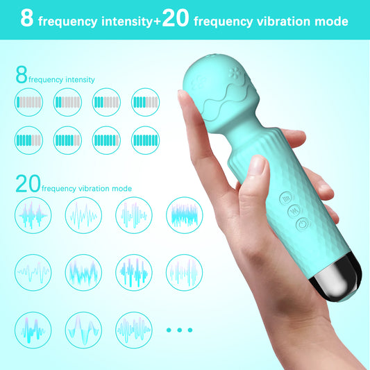 Centerel Wand Massager Wand Vibrator with 8 Speeds 20 Vibration Modes Personal Body Massager