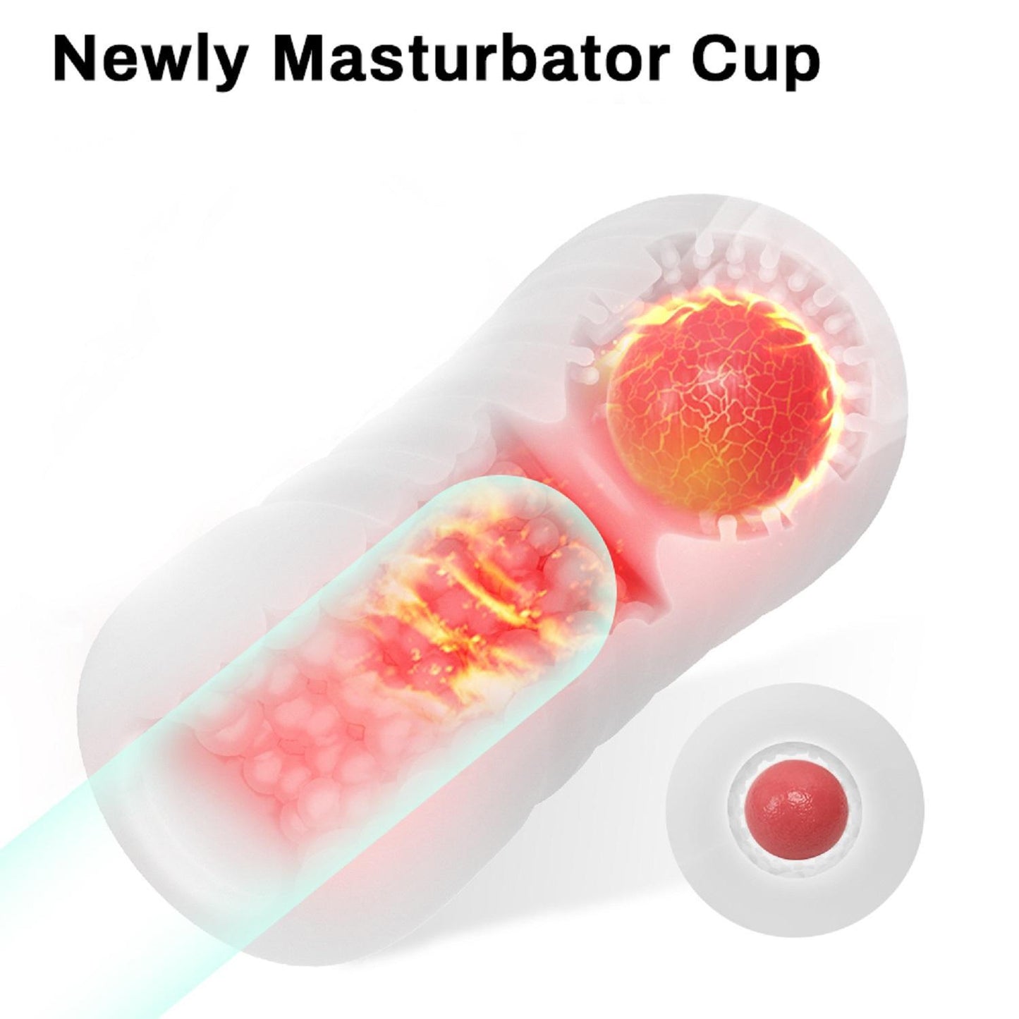 Centerel Manual Male Masturbators,Newly Masturbator Cup with Inner Ball,TPE Soft Massager Sex Toys for Men