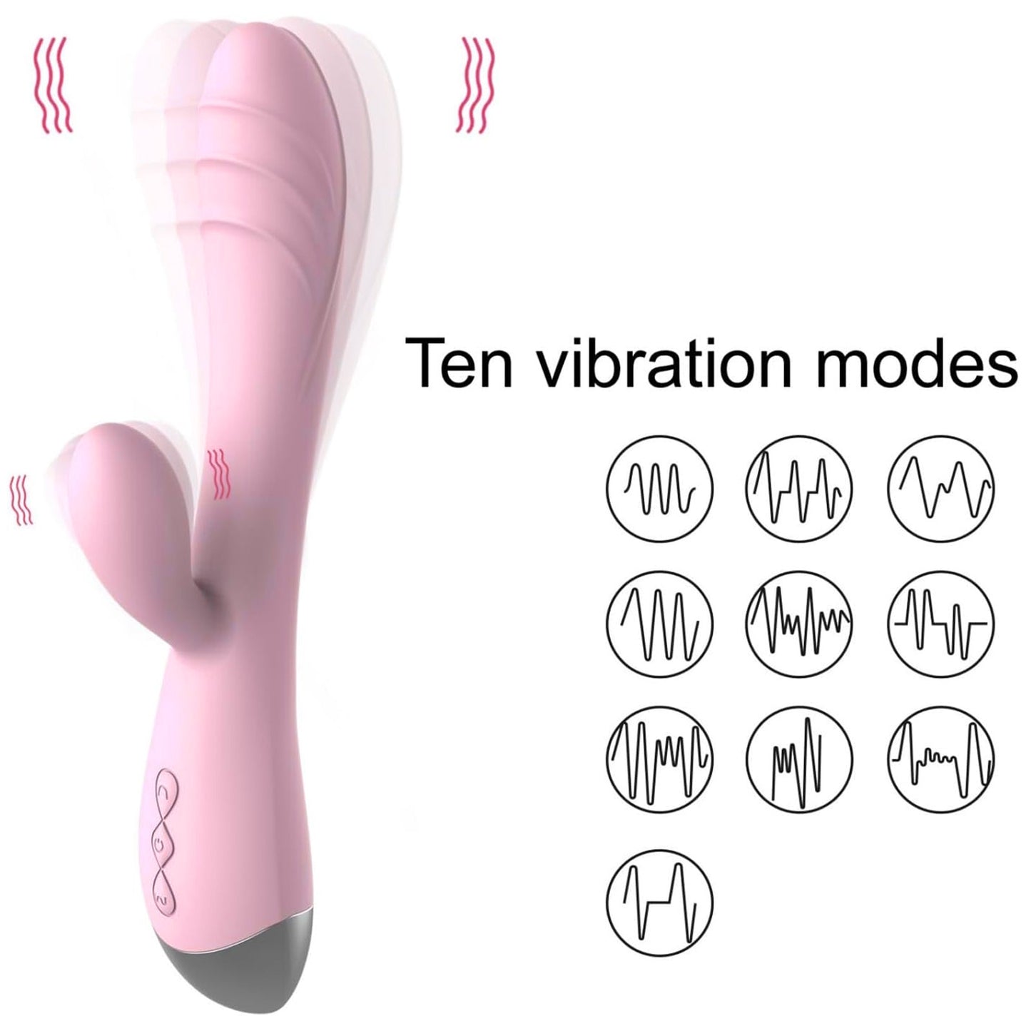 Centerel Rabbit Vibrator with 10 Vibrations & Dual Motors,G Spot Vibrator Adult Sex Toys for Women-Pink