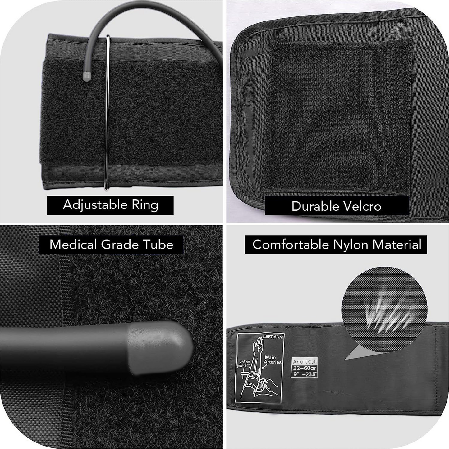 Extra Large Blood Pressure Cuff, Replacement BP Cuff Applicable for 9”-23.6” Big Arm, Compatible with Most BP Monitors