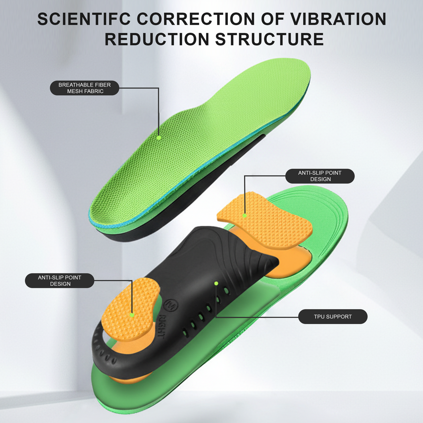 BDUN Orthotics Inserts for Men Women, Plantar Fasciitis High Arch Support Inserts, Flat feet Shoe Insoles Absorb Shock, XS