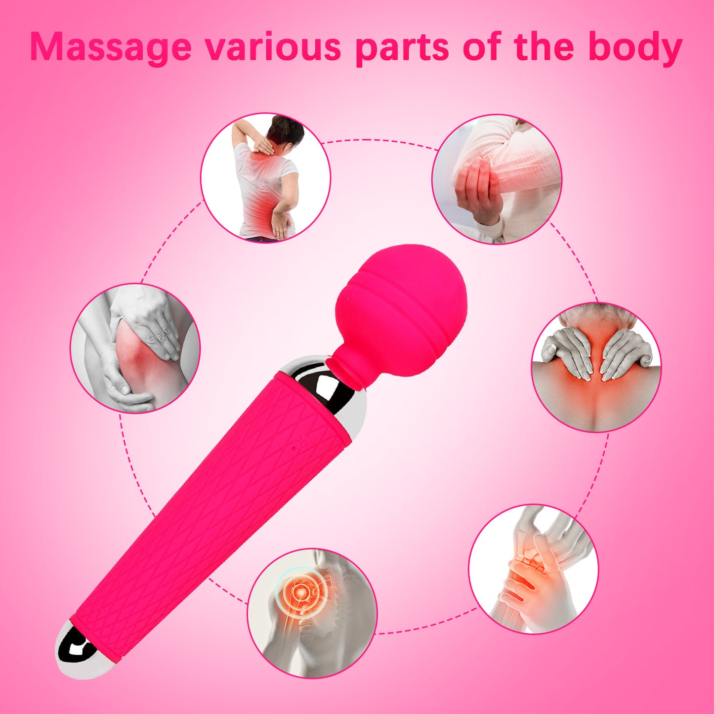 Centerel Wand Massager with 10 Vibration Modes Waterproof Body Massager