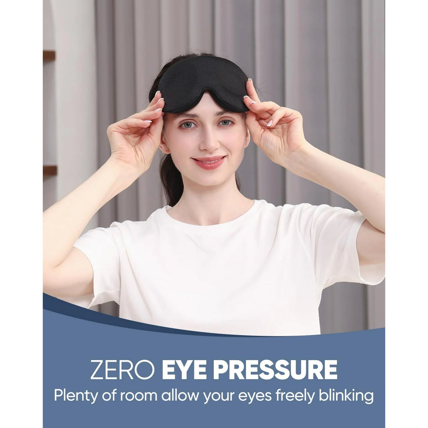 BDUN Sleep Eye Mask for Side Sleeper Men Women, Zero Eye Pressure 3D Sleeping Mask, Light Blocking Patented Design Night Blindfold, Soft Eye Shade Cover for Travel, Black