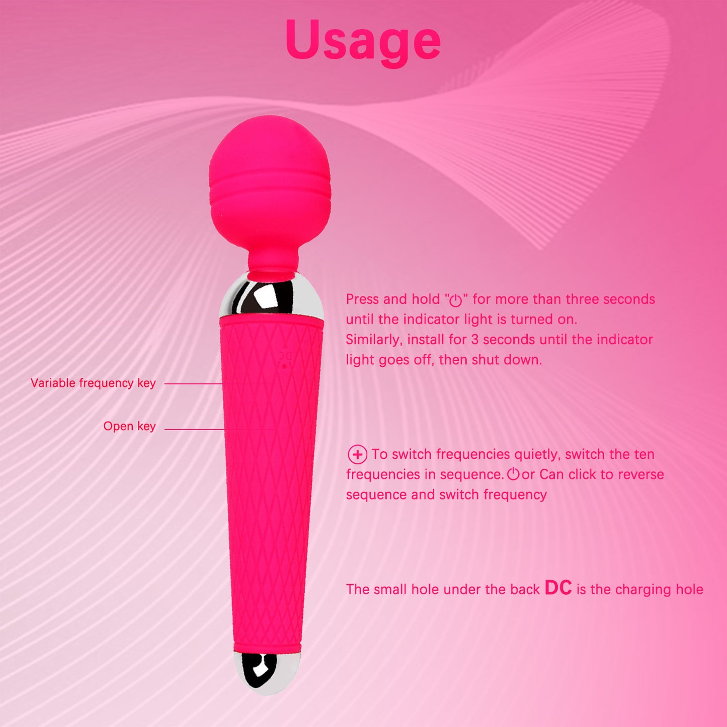 Centerel Wand Massager with 10 Vibration Modes Waterproof Body Massager