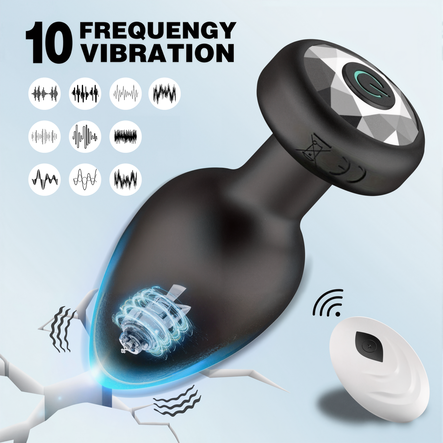 Anal Plug, Centerel Remote Vibrating Anal Plug with 6 Vibration Modes Sex Toys for Men Women