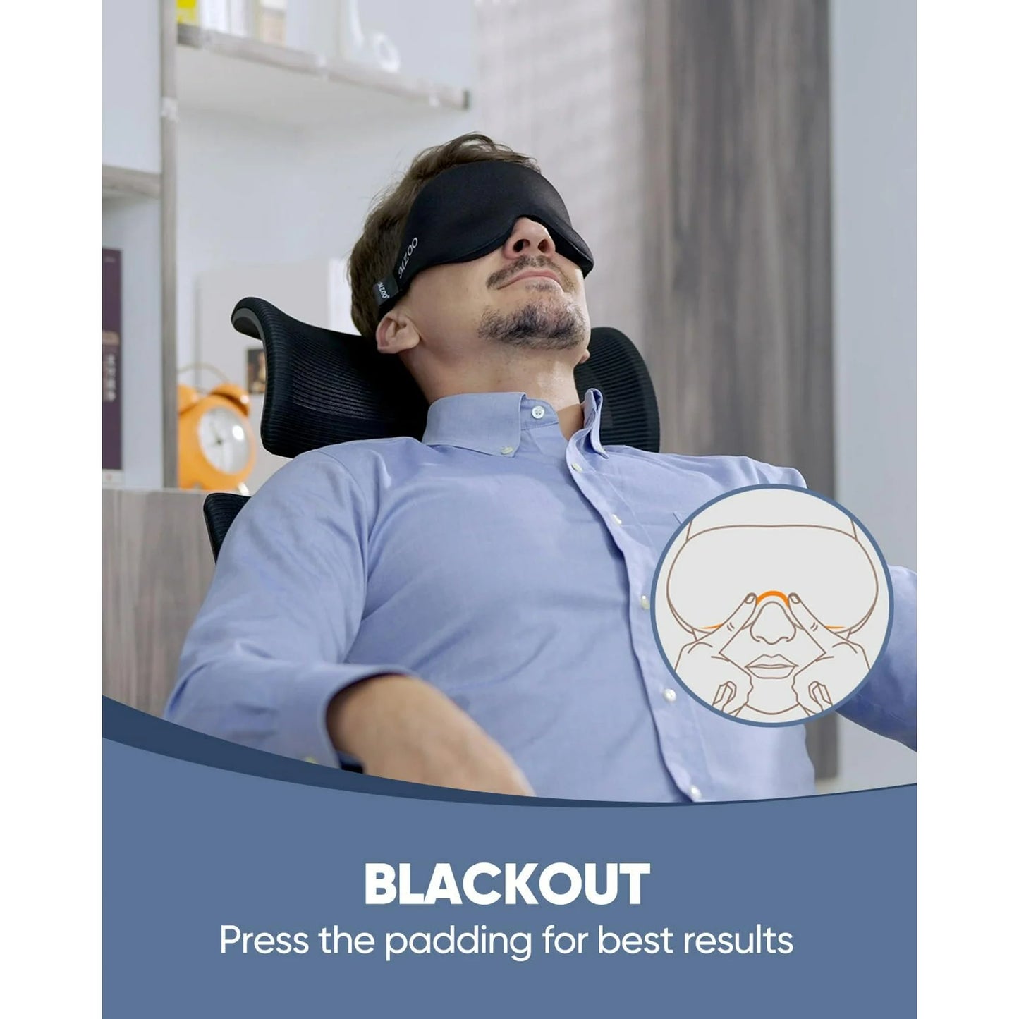 BDUN Sleep Eye Mask for Side Sleeper Men Women, Zero Eye Pressure 3D Sleeping Mask, Light Blocking Patented Design Night Blindfold, Soft Eye Shade Cover for Travel, Black