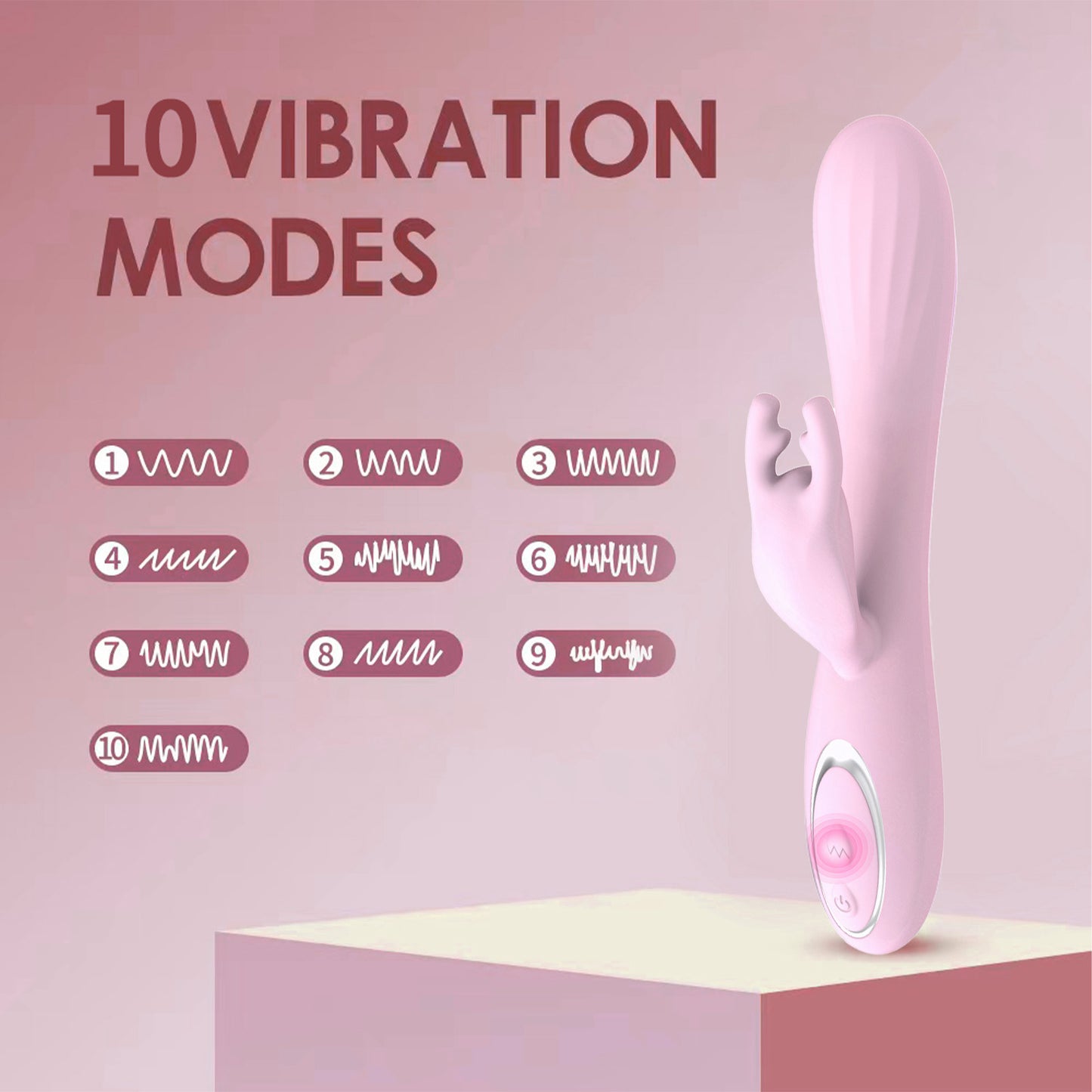 Centerel Rabbit Vibrator with 10 Powerful Vibrations, G Spot Vibrator Sex Toys for Women, Pink