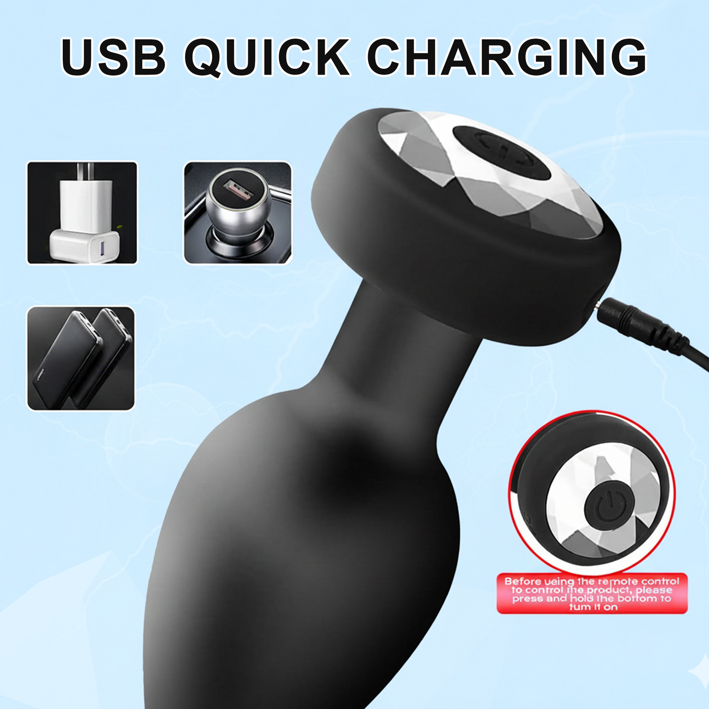 Anal Plug, Centerel Remote Vibrating Anal Plug with 6 Vibration Modes Sex Toys for Men Women