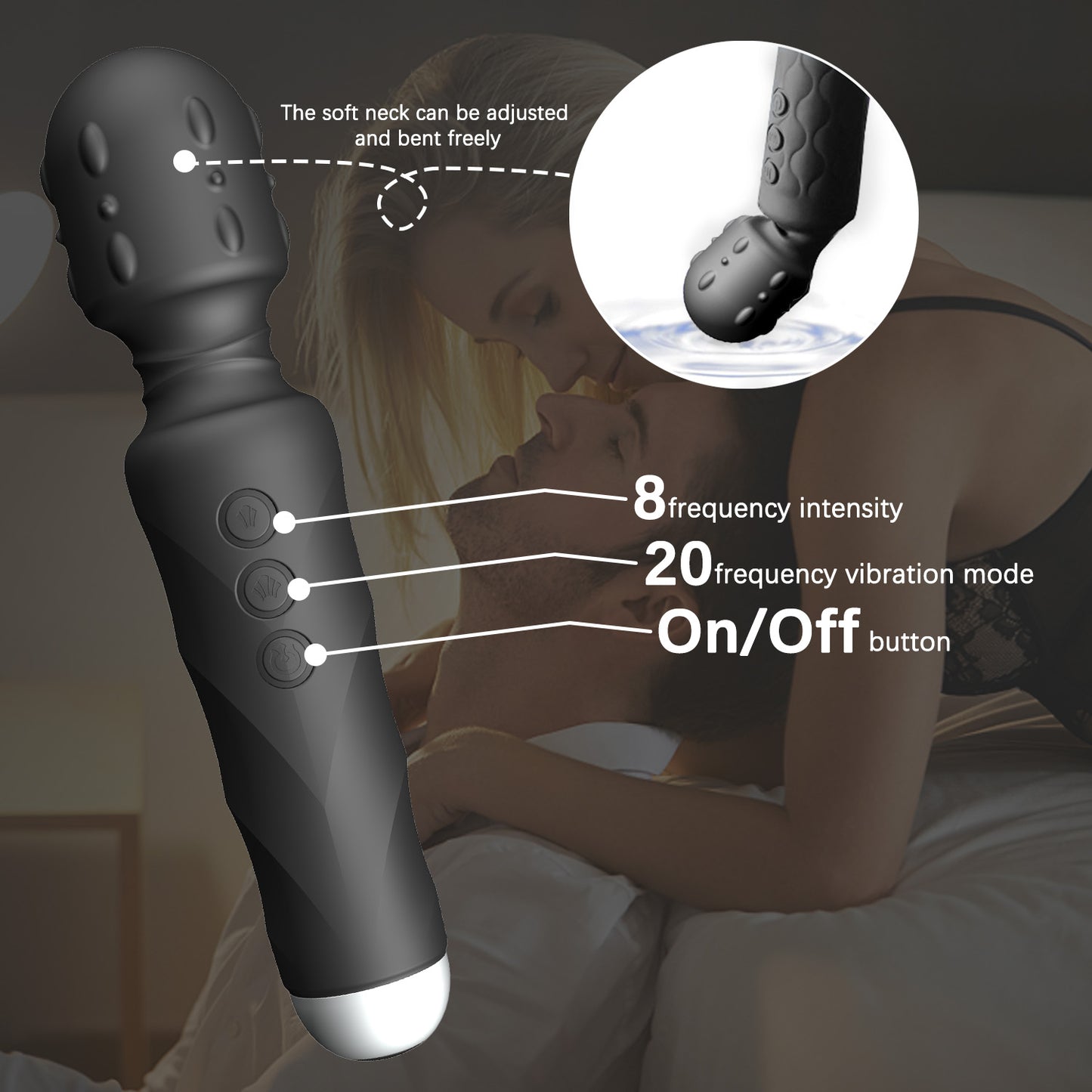 Centerel Wand Massager Personal Body Massager with 8 Speeds 20 Vibration Modes