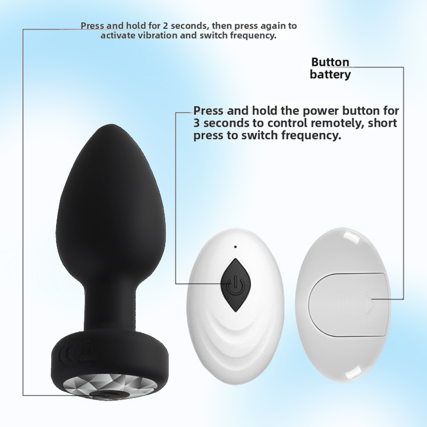 Anal Plug, Centerel Remote Vibrating Anal Plug with 6 Vibration Modes Sex Toys for Men Women