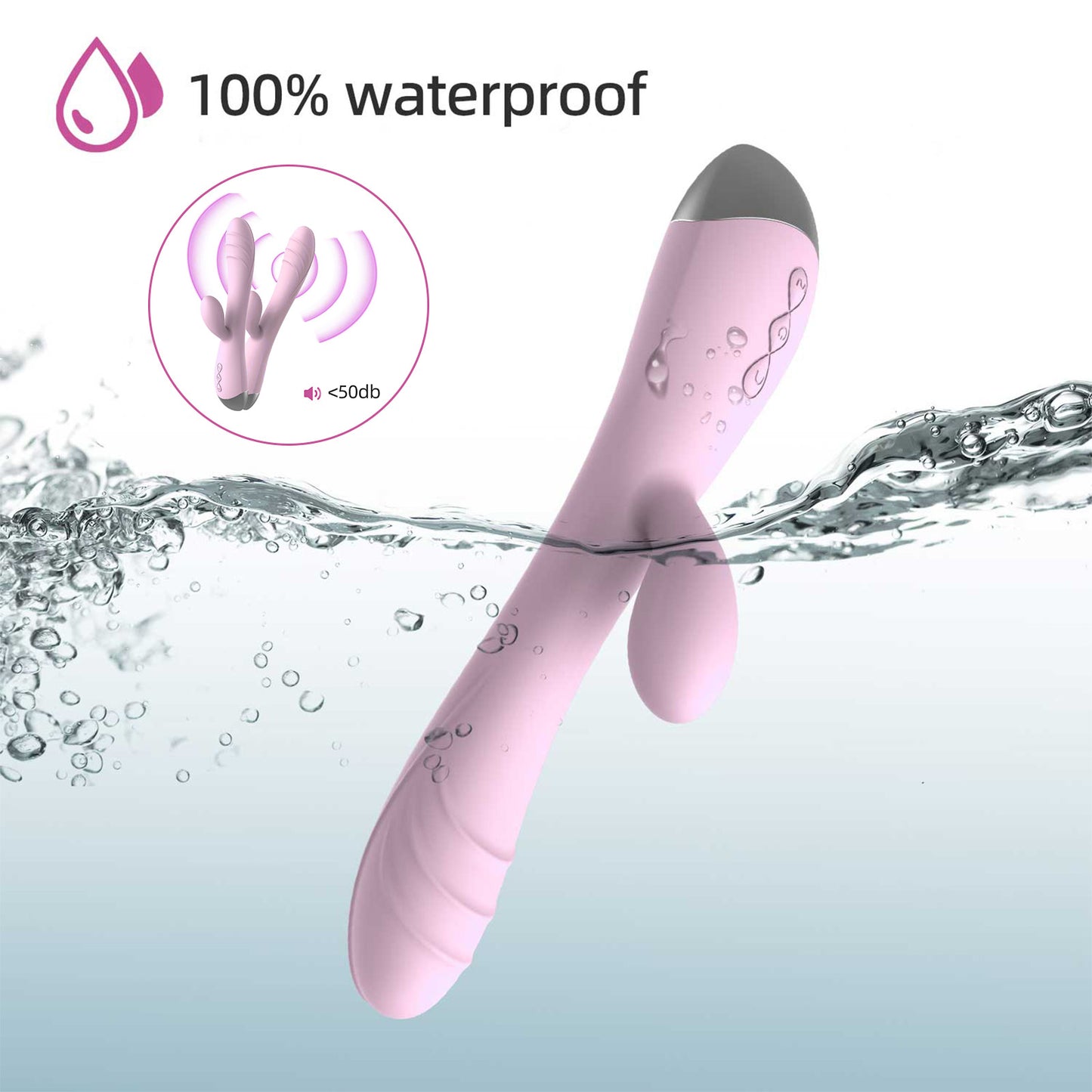 Centerel Rabbit Vibrator with 10 Vibrations & Dual Motors,G Spot Vibrator Adult Sex Toys for Women-Pink