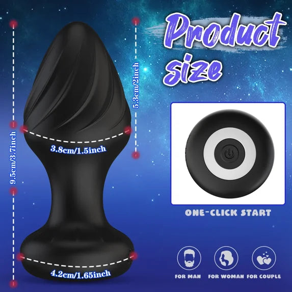 Centerel Anal Plug Vibrtaor, 360° Rotation Sex Toys, APP Remote Control Butt Plug Anal Toy with 9 Vibrating Mode