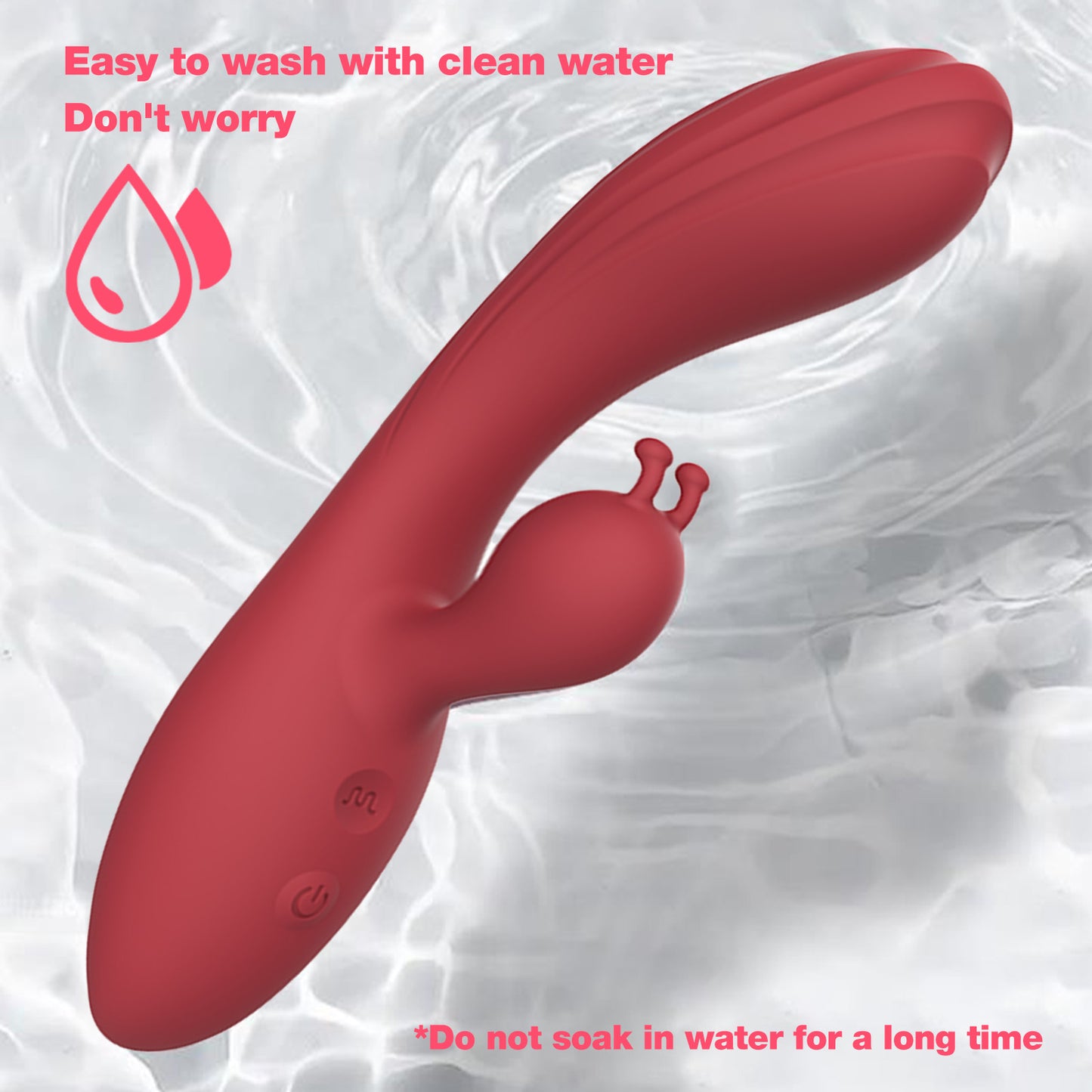 Rabbit Vibrator,Centerel G Spot Vibrator with 12 Powerful Vibrations Dual Motors, Rechargeable Adult Sex Toys for Women,Red