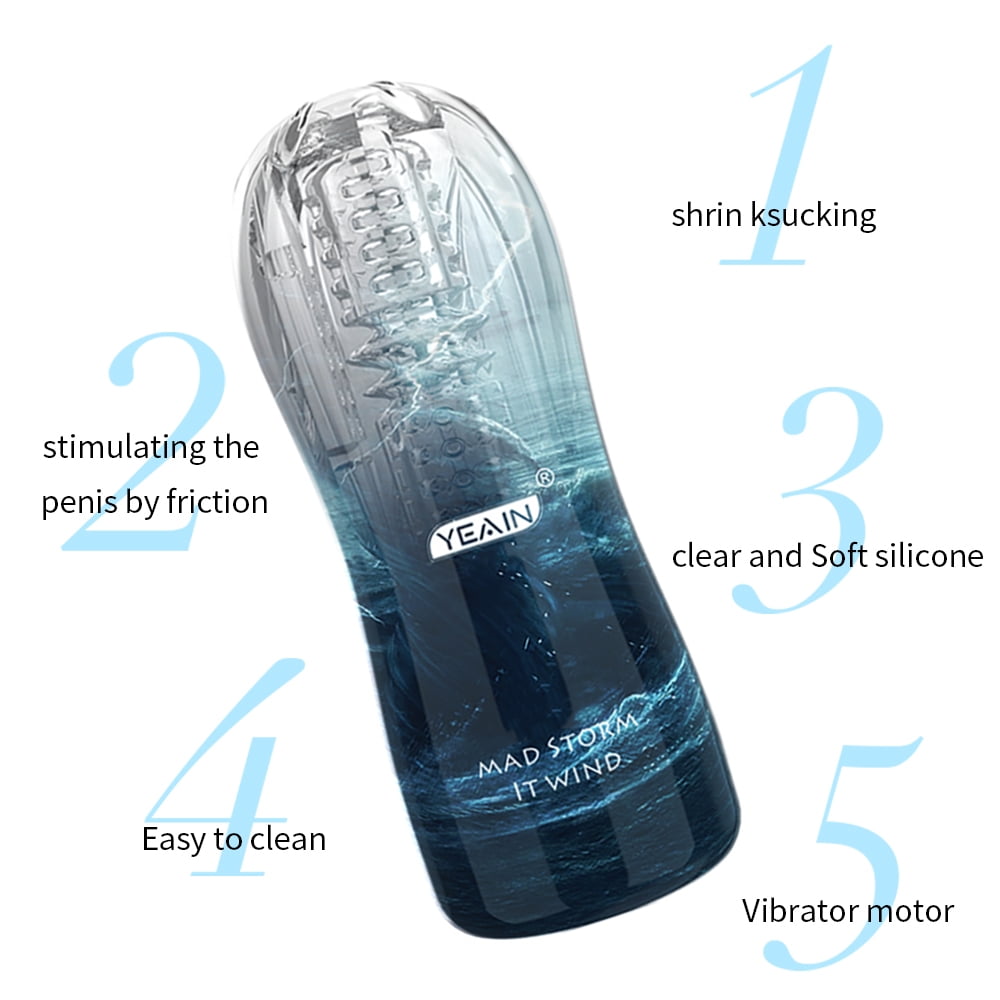 CENTEREL Male Masturbator Cup Soft Silicone Massager for Men Toys-Blue Without Vibrations