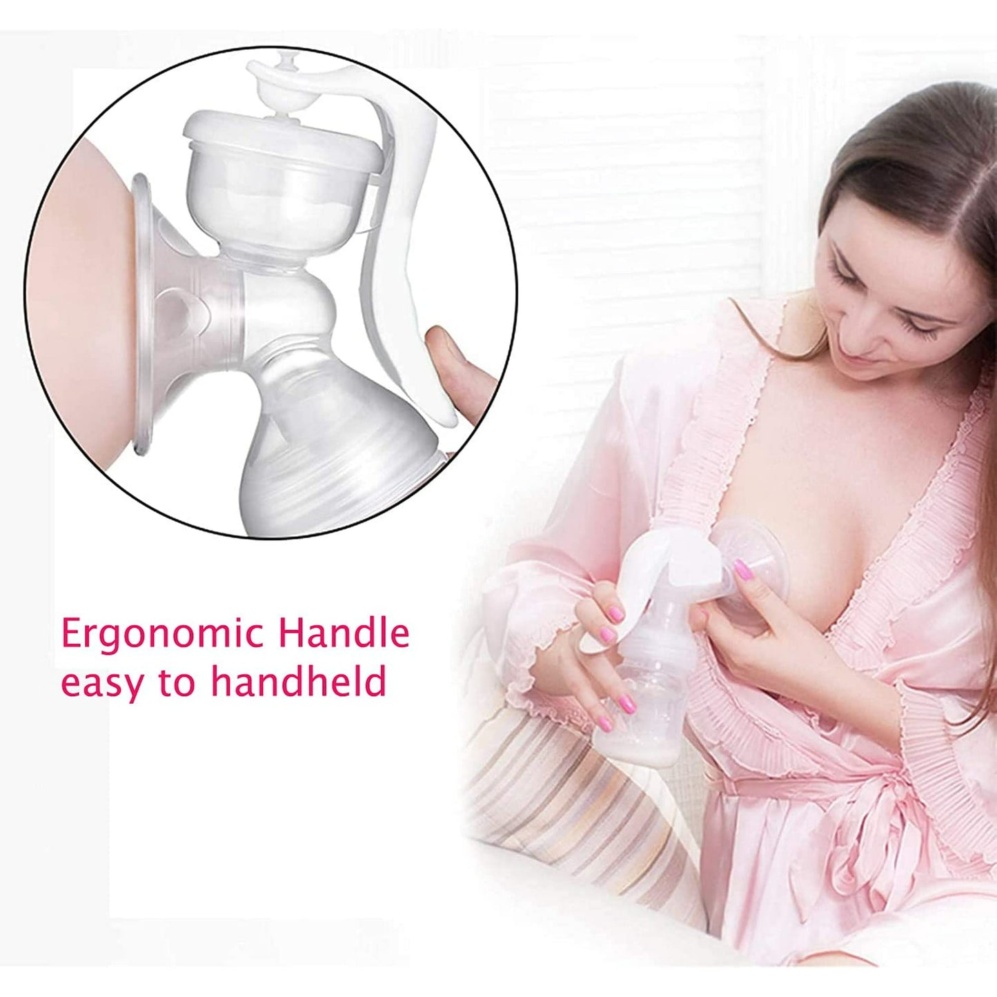 Yadala Manual Breast Pump, Portable Manual Postpartum Breast Pump Breastfeeding, Baby Feeding Pumps & Accessories, White