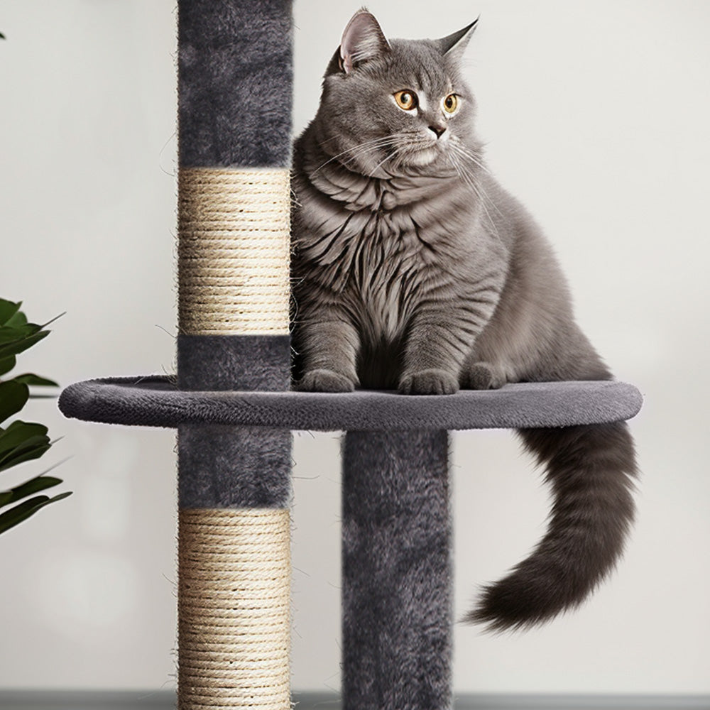 BDUN Cat Tree, 45" Cat Tower Condo with Perch Scratching Posts and Playing Balls for Small Cats, Gray