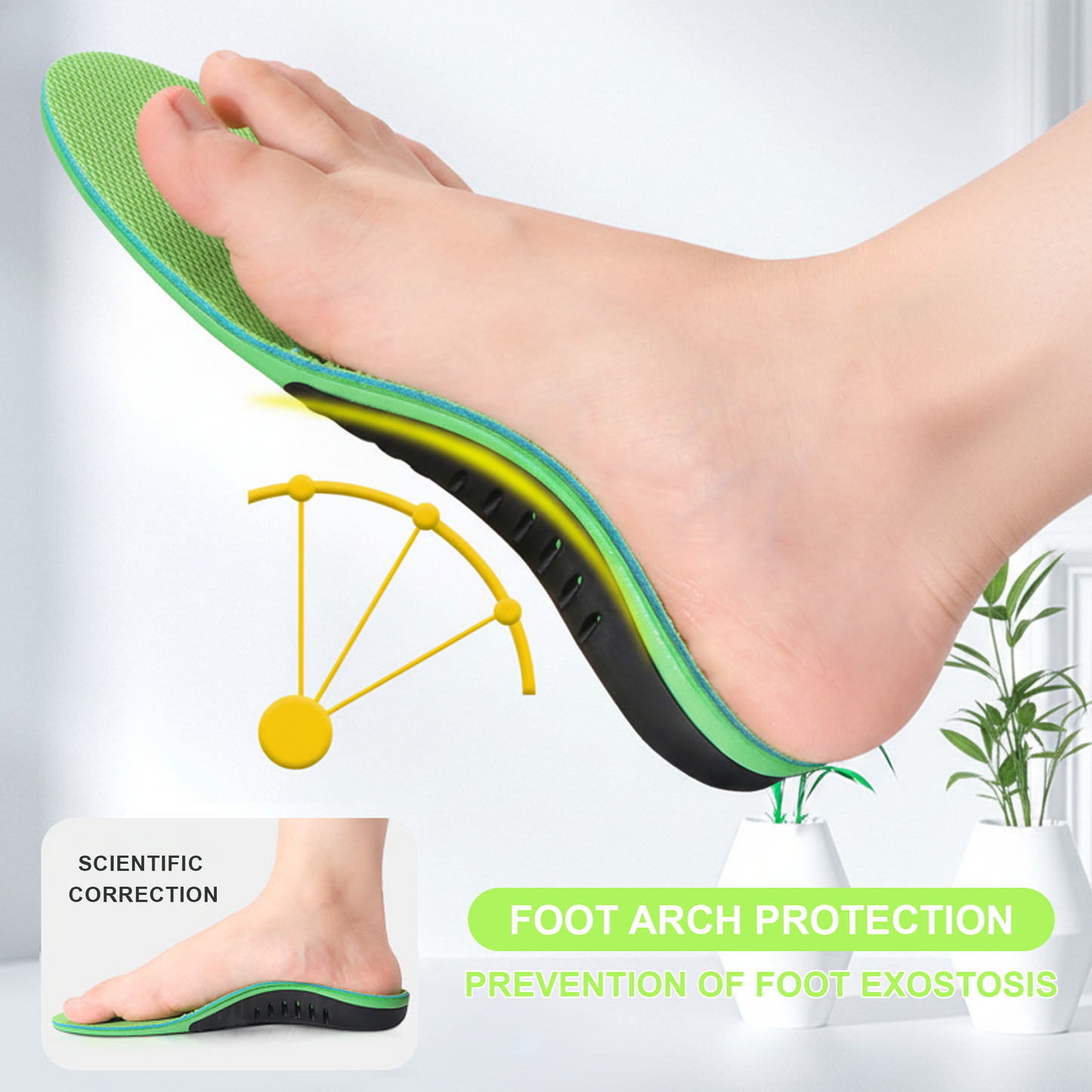 BDUN Orthotics Inserts for Men Women, Plantar Fasciitis High Arch Support Inserts, Flat feet Shoe Insoles Absorb Shock, S