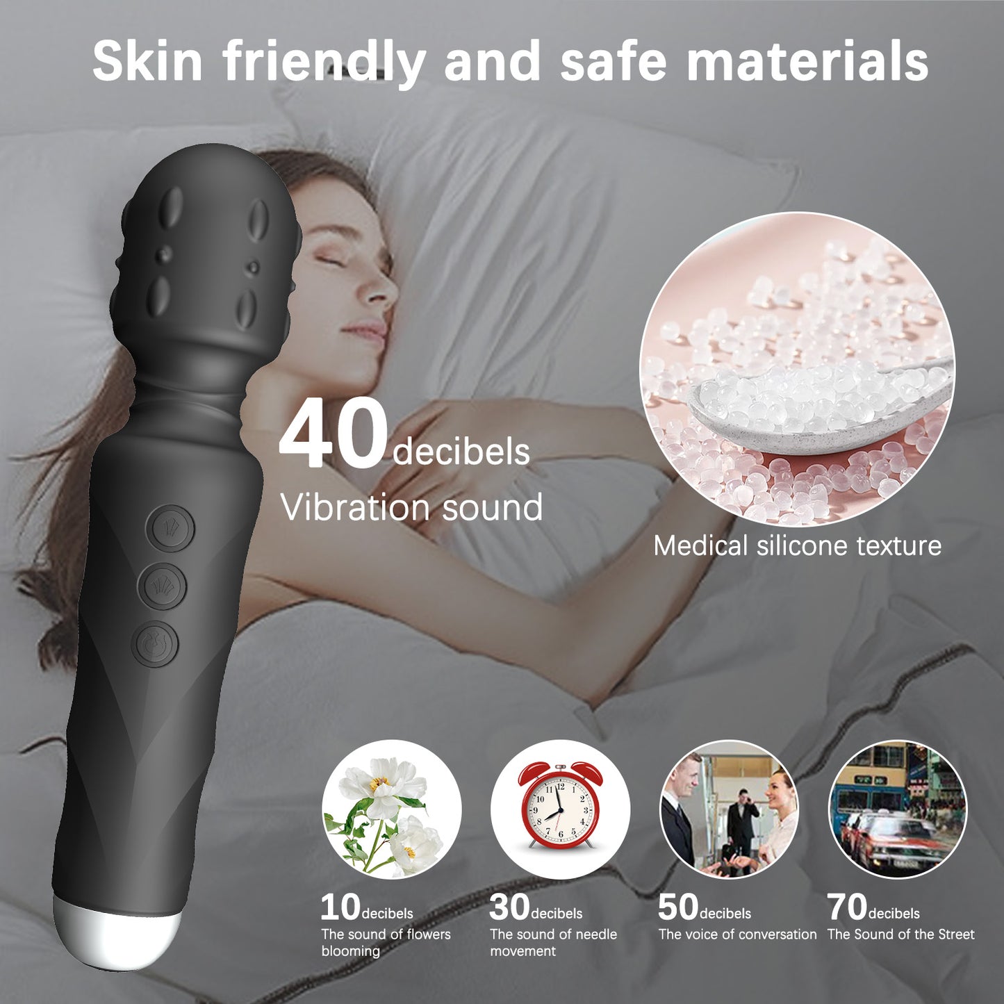 Centerel Wand Massager Personal Body Massager with 8 Speeds 20 Vibration Modes