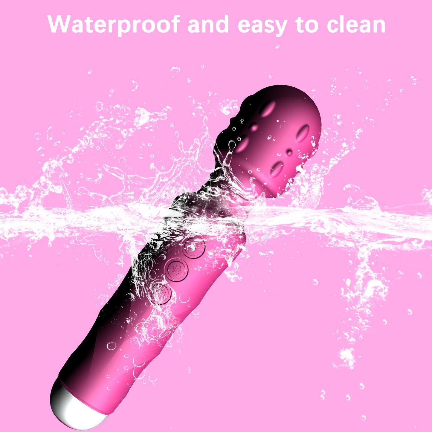 Centerel Vibrators Wand Massager Personal Massager with 8 Speeds 20 Vibration Modes,Rose Red