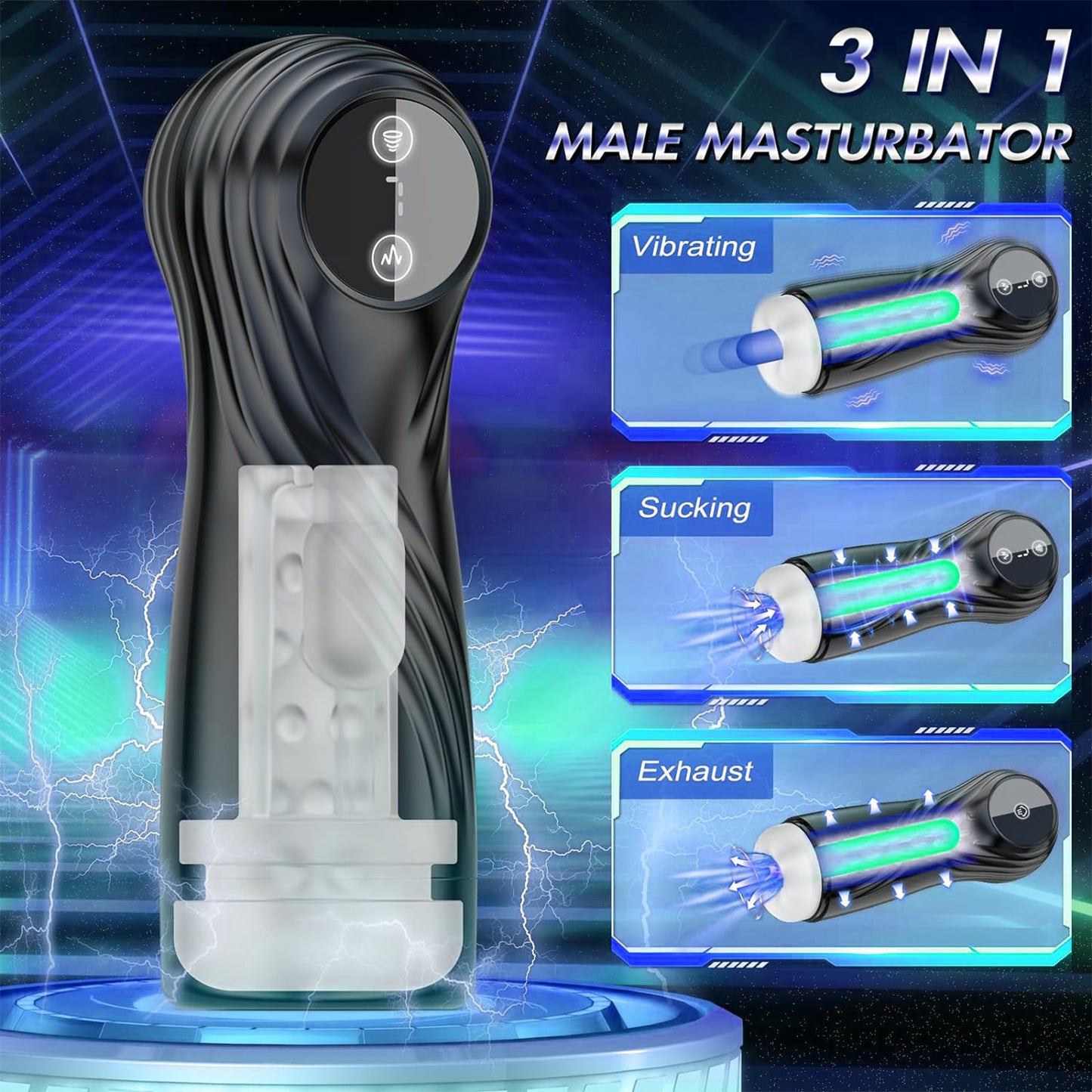 Centerel Automatic Male Masturbator with 7 Vibration Modes, Adult Sex Toys for Men