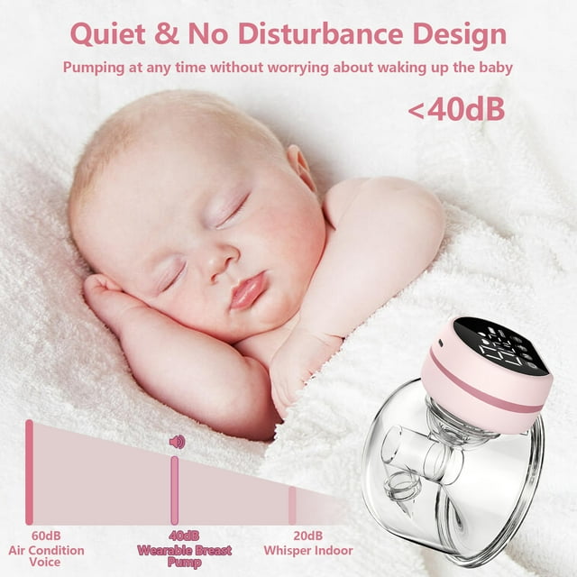 Electric Breast Pump, Double Wearable Breast Pump, Hands-Free Breast Pumps with 3 Modes, 9 Levels, Pink