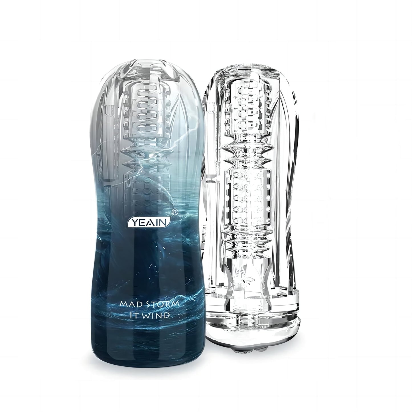 CENTEREL Male Masturbator Cup Soft Silicone Massager for Men Toys-Blue Without Vibrations