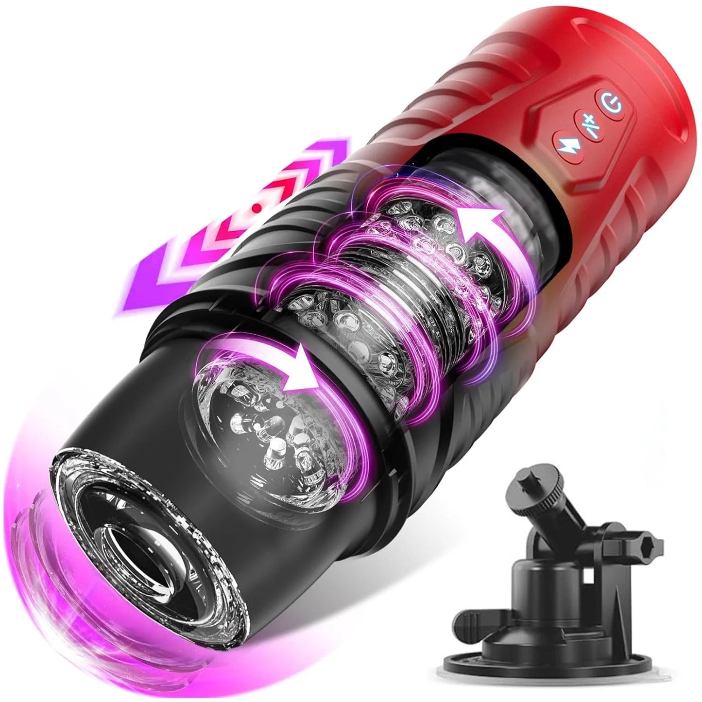 Centerel Automatic Male Masturbator with 7 Thrusting & 7 Rotating Modes Sex Toys for Men, Red