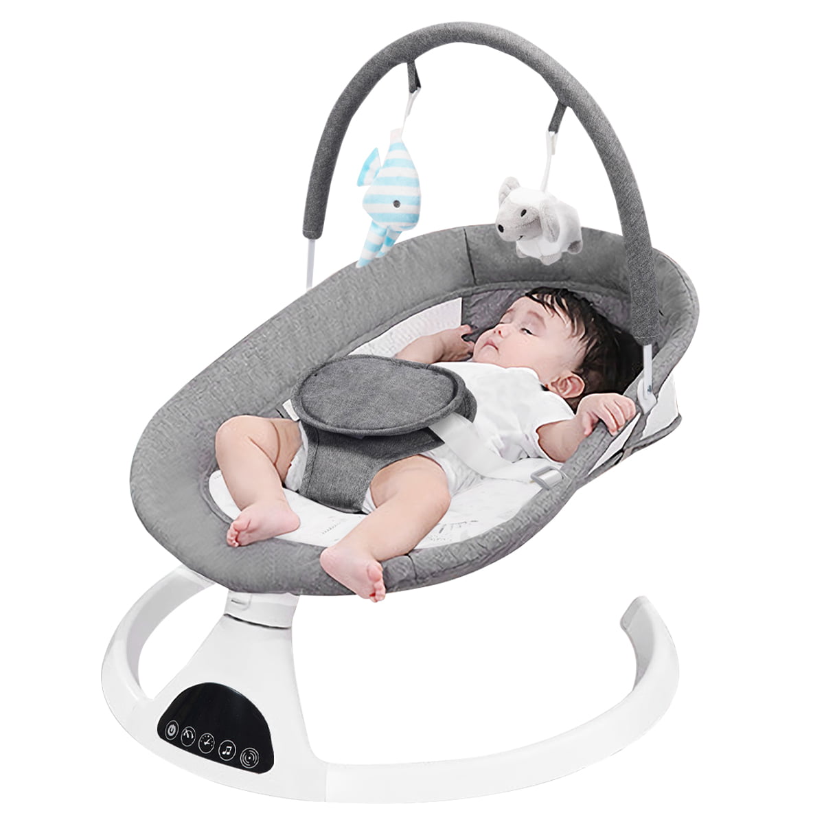 Electric Baby Swing for Infants, Bluetooth Swing Baby Bouncer Baby Rocker with Intelligence Timing, Gray