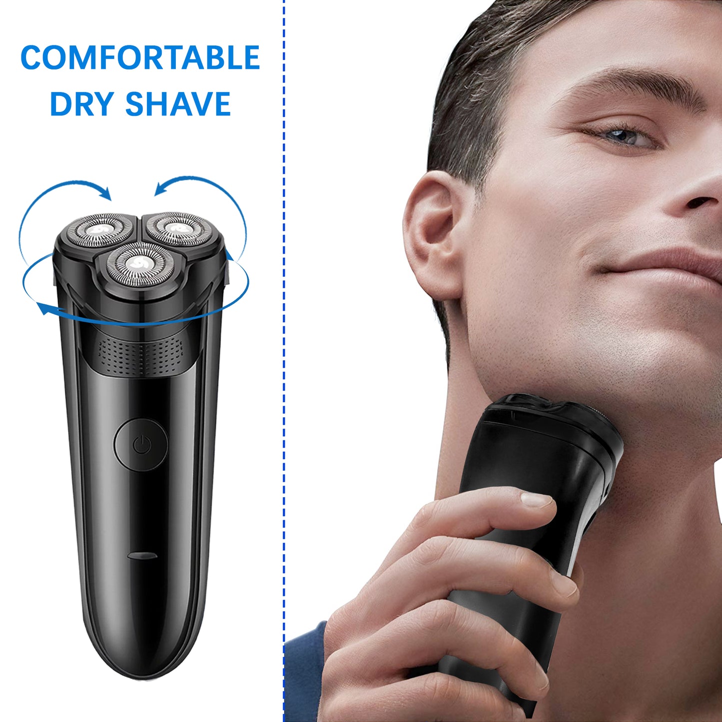 Electric Razors for Men, Rechargeable Electric Razor Wet & Dry Shaving,Gift for Men, Black