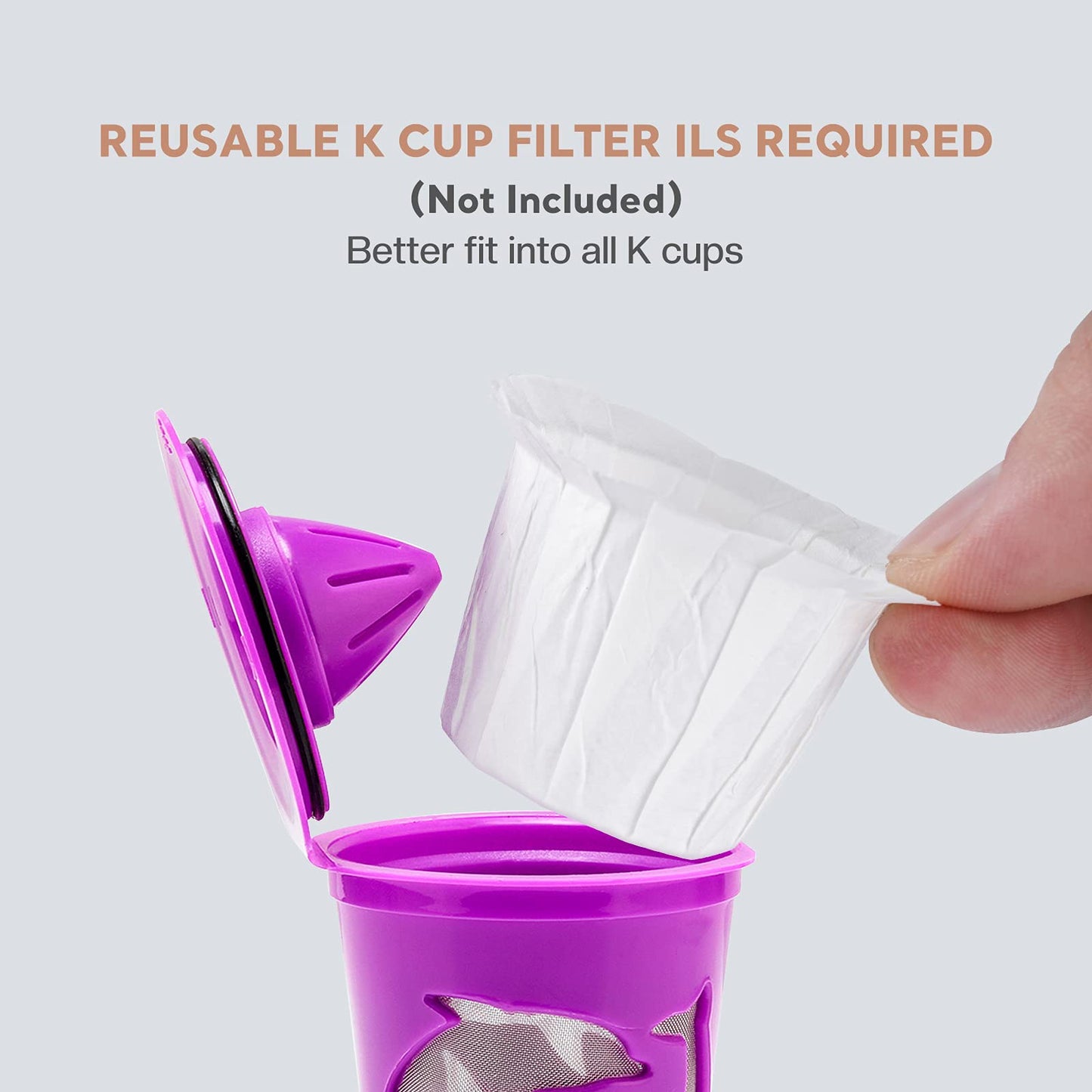 K Cup Filters Disposable Paper Coffee Filters for Keurig 1.0 2.0 Compatible Single Use K-Cup - 200 Pack